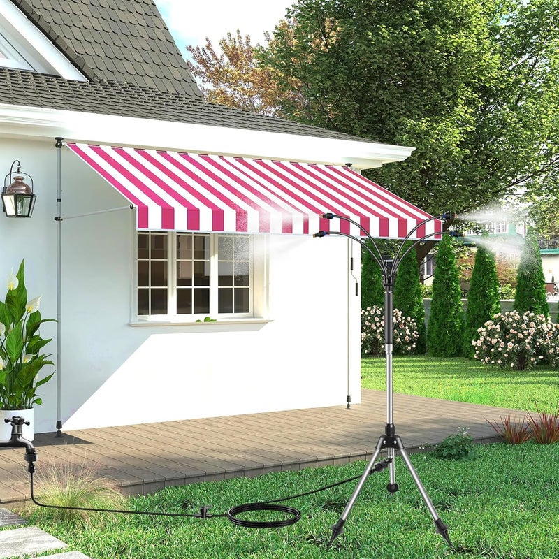 Cymuber Misters for Outside Patio, 26.5 FT Portable Water Mister for Cooling Outdoor, Flexible Stand Misting System with Adjustable Height for BBQ, Pet Playing, Patio Cooling, Backyard Garden - Image 3